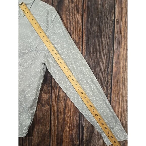 GAP Floral Button Down Shirt Light Gray Cotton Long Sleeve Lightweight Men M NWT - Picture 8 of 12